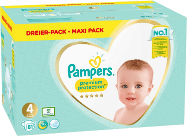 Pampers - Premium Protection - Dreier Pack mit 81 Windeln - Größe 4